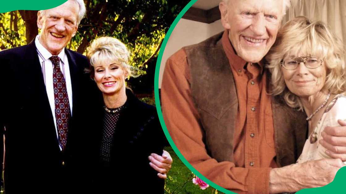 James Arness embraces his wife