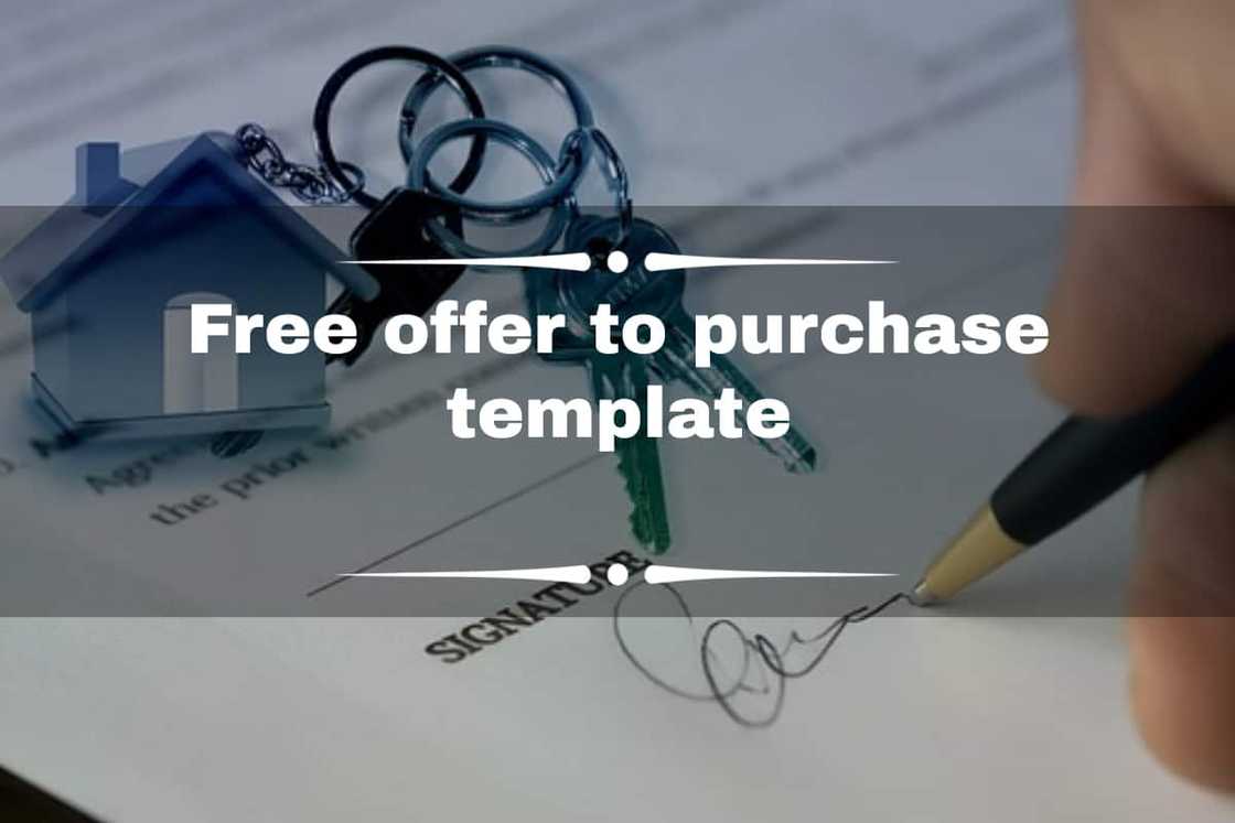 Offer to purchase template sample Offer to purchase template sample