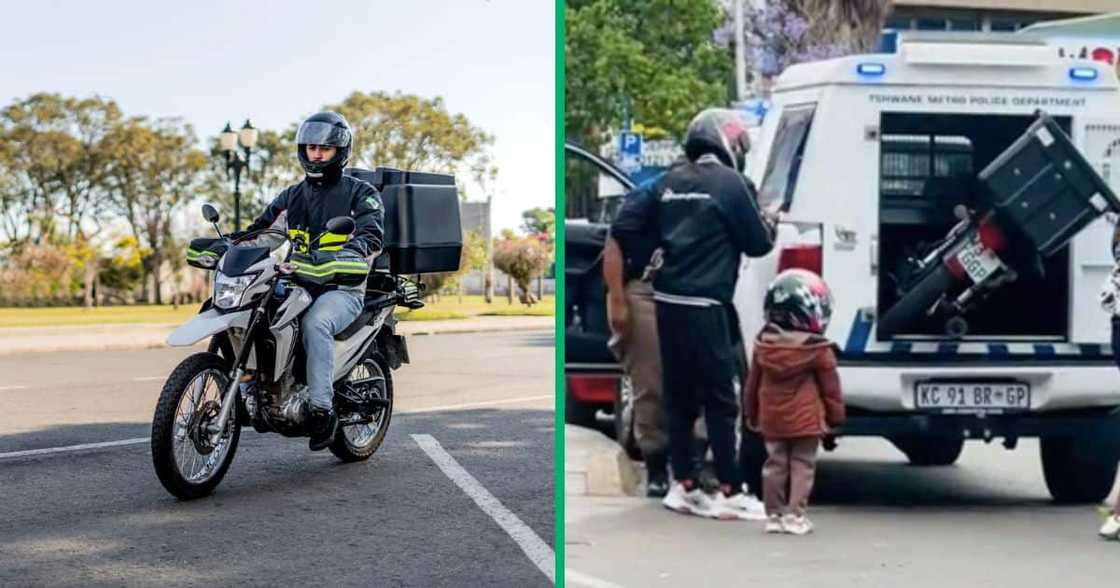 A Tshwane deliveryman's bike was confiscated by the Tshwane Metro Police Department in Sunnyside in a TikTok video A Tshwane deliveryman's bike was confiscated by the Tshwane Metro Police Department in Sunnyside in a TikTok video