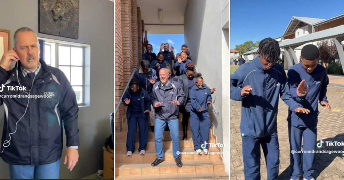 TikTok account @curromidrandsagewood shared the video showing the vibey principal and students TikTok account @curromidrandsagewood shared the video showing the vibey principal and students