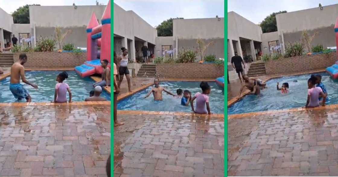 Man nearly drowns in swimming pool Man nearly drowns in swimming pool