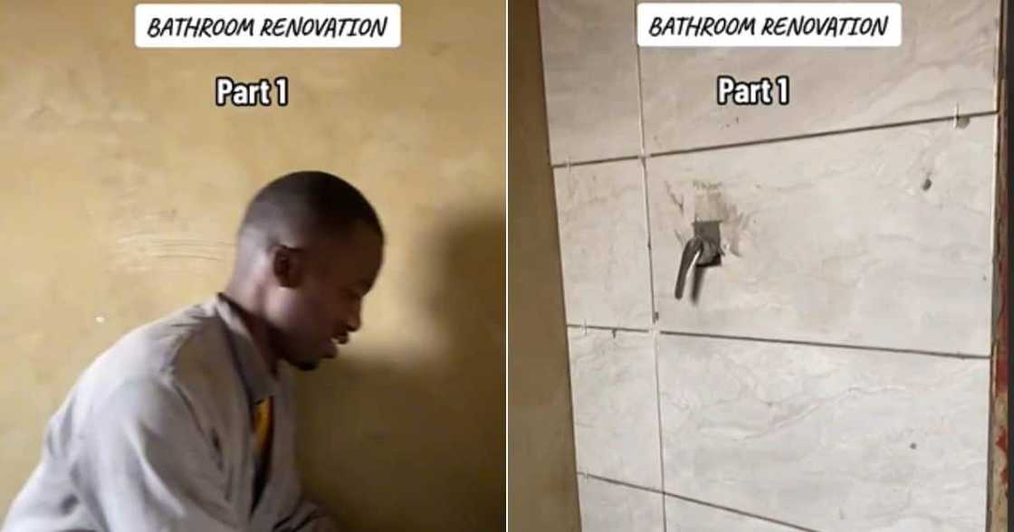 Soweto woman shows bathroom rennovation Soweto woman shows bathroom rennovation