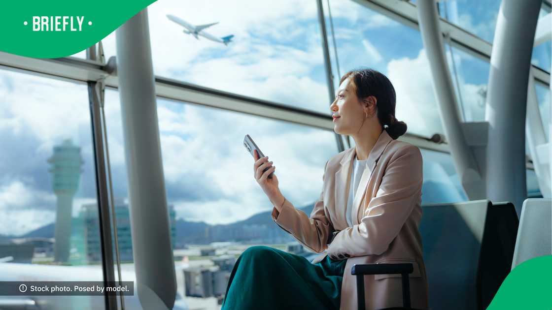 The European woman loves sharing her travel adventures. The European woman loves sharing her travel adventures.