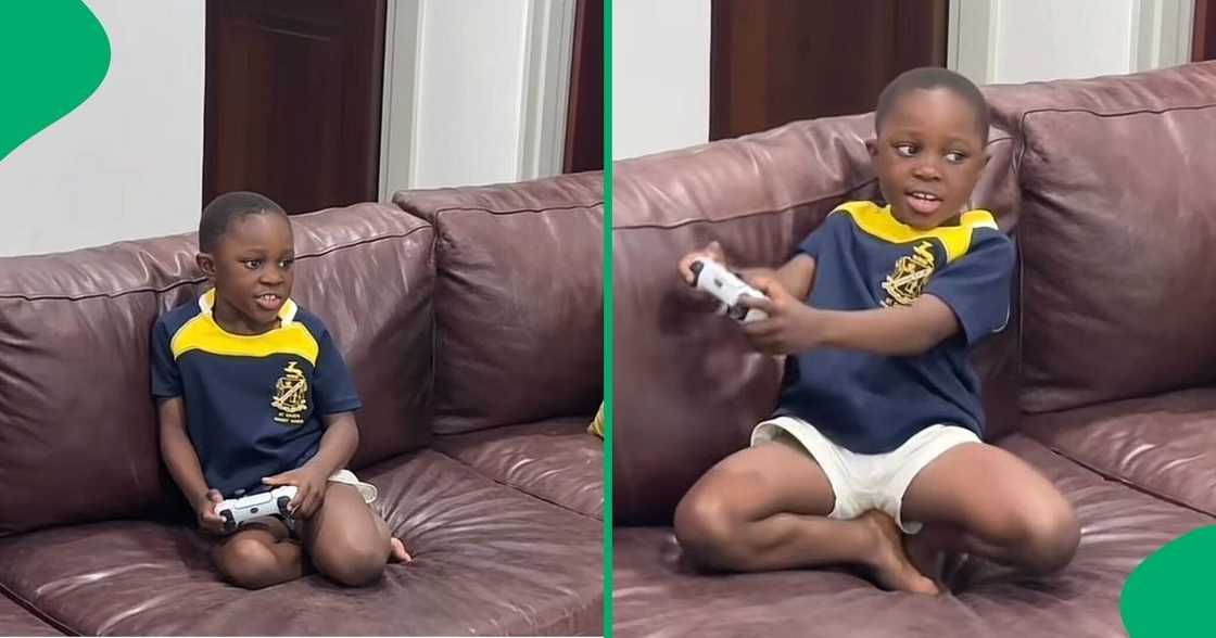 A TikTok video shows a South African little boy singing. A TikTok video shows a South African little boy singing.