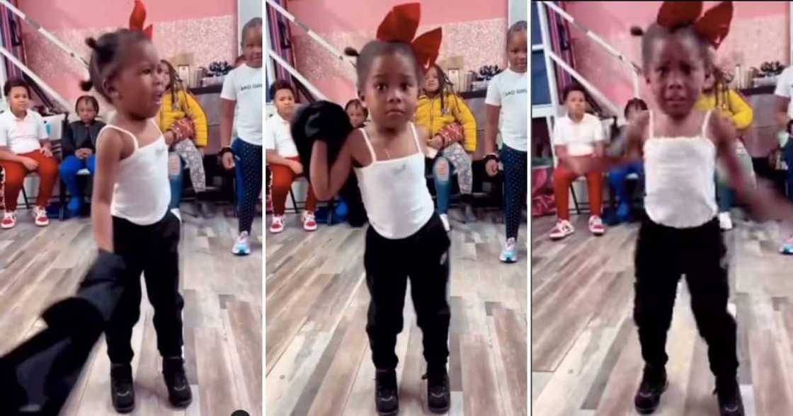 Young girl shows off dance moves Young girl shows off dance moves