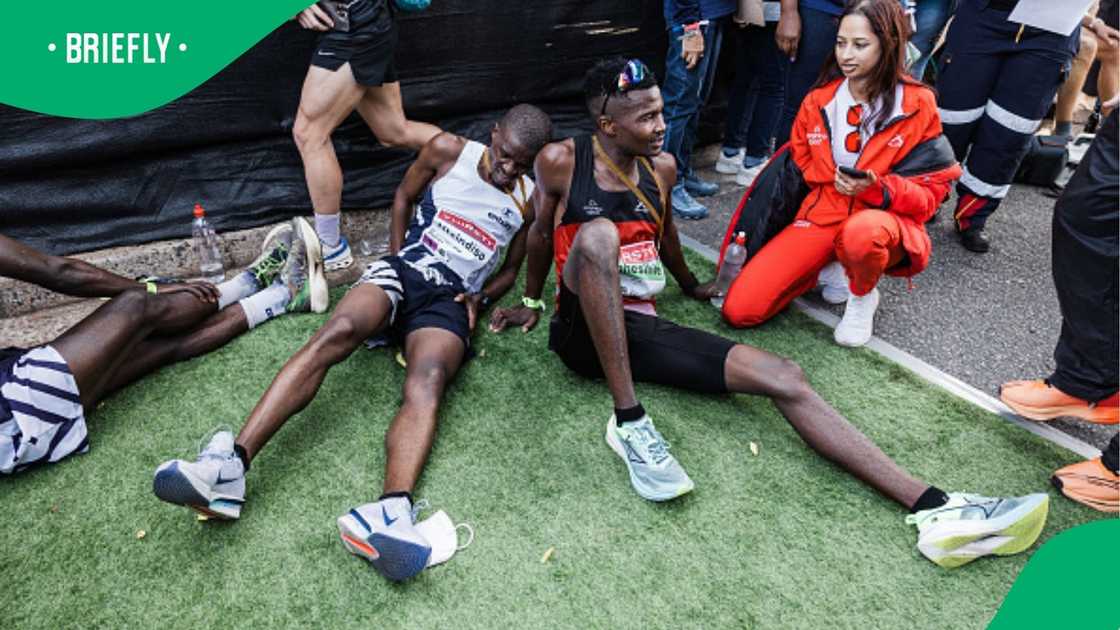 Runners during the Comrades Marathon event in Durban. Runners during the Comrades Marathon event in Durban.