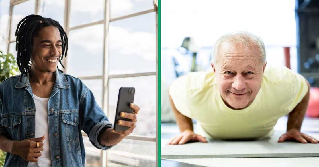 A TikTok video shows a grandather forcing his grandson to film him. A TikTok video shows a grandather forcing his grandson to film him.