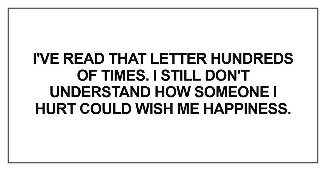 I've read that letter hundreds of times