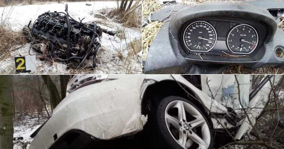 car crash, motor vehicle, December, speedometer, wheels, tyres, white, bumper car crash, motor vehicle, December, speedometer, wheels, tyres, white, bumper