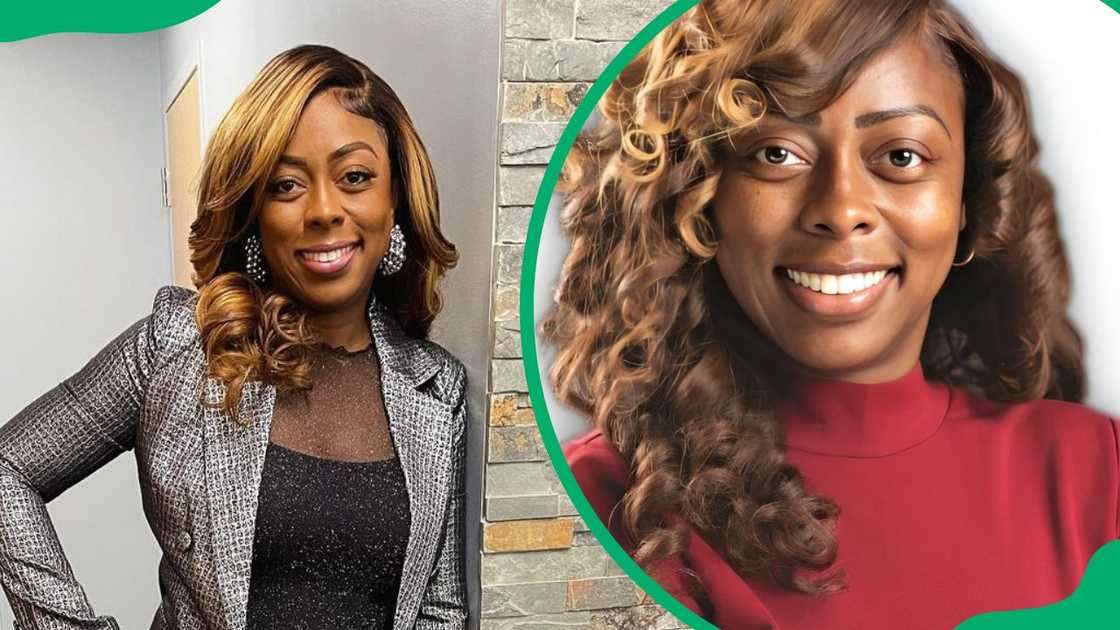 Tiffany Henyard showing off her curly hair Tiffany Henyard showing off her curly hair