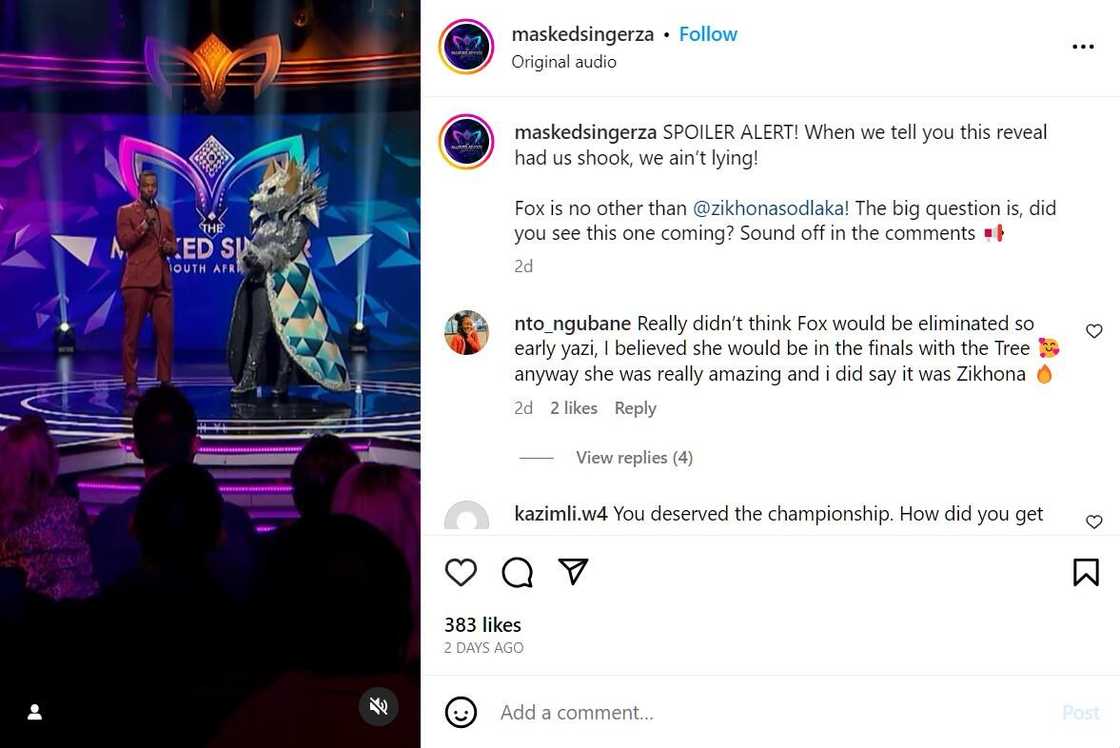 Actress Zikhona Sodlaka Unmasked on Masked Singer SA as Fox Actress Zikhona Sodlaka Unmasked on Masked Singer SA as Fox
