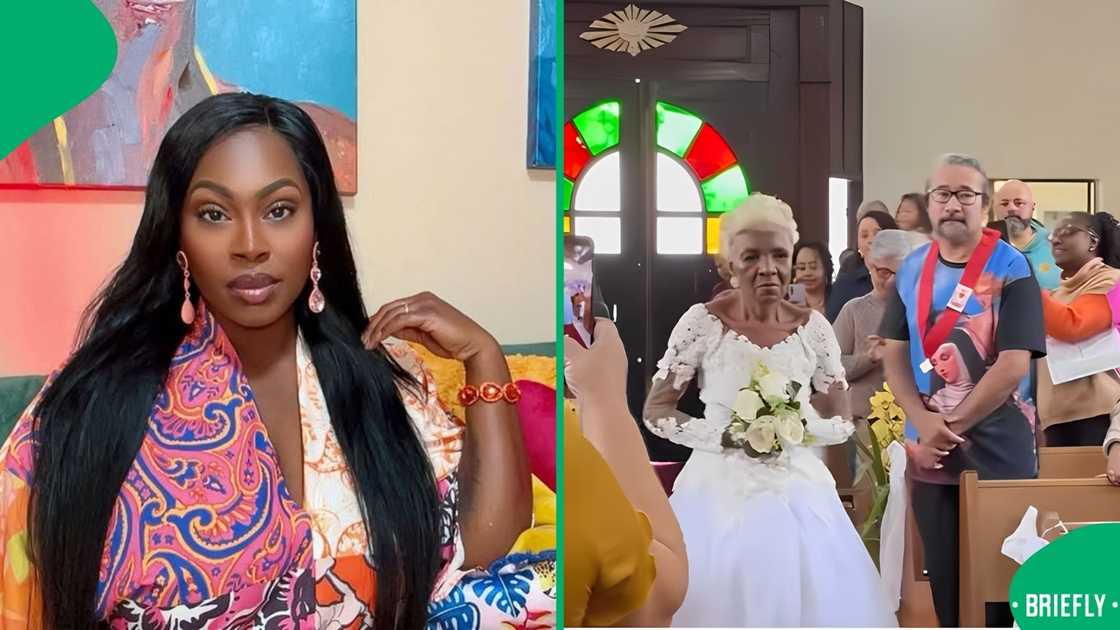 The granny had a full day of pampering before heading off to church, where her man was waiting The granny had a full day of pampering before heading off to church, where her man was waiting