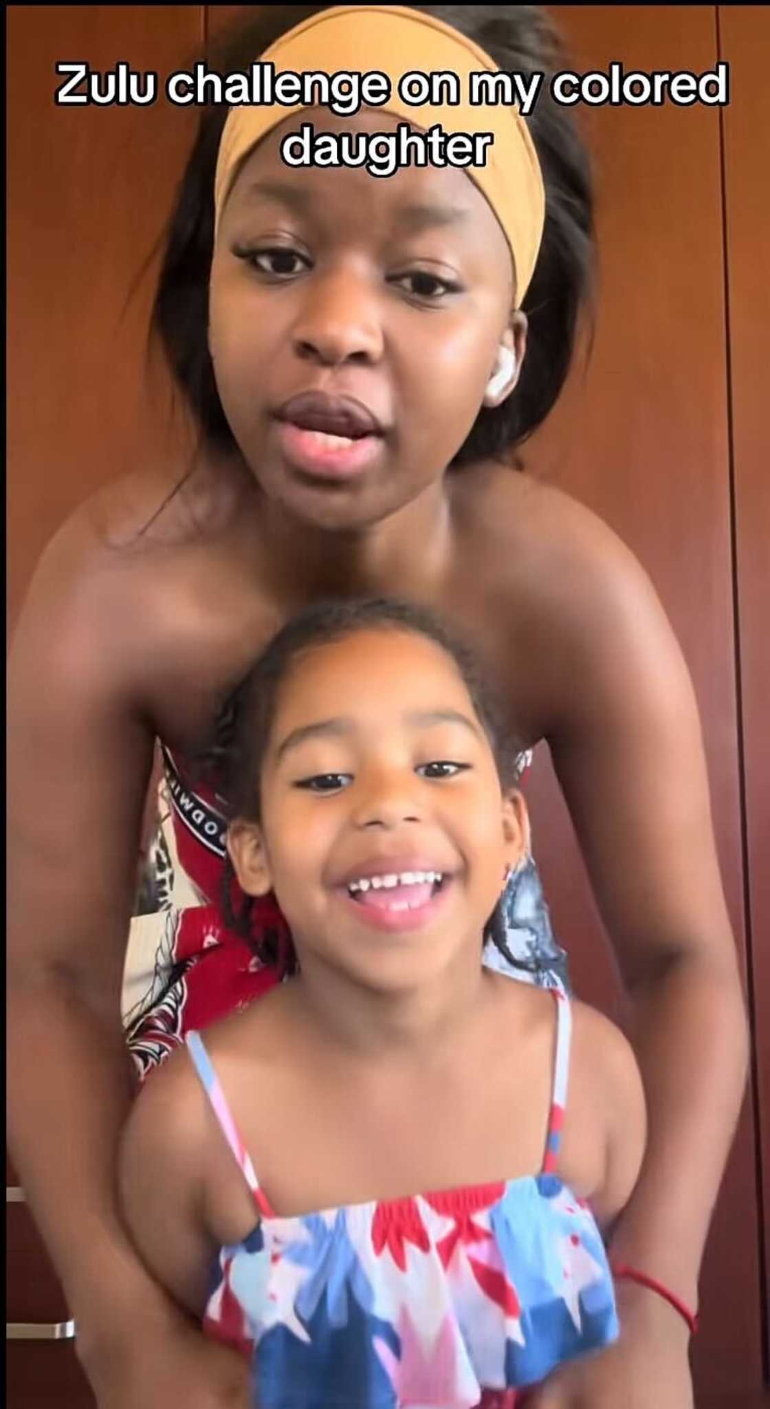 A mom and her daughter created content in a TikTok video where she challenged her to speak IsiZulu. A mom and her daughter created content in a TikTok video where she challenged her to speak IsiZulu.