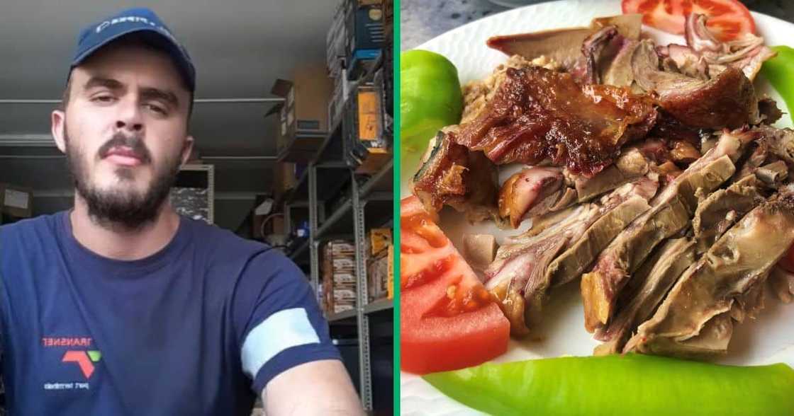 Man eats taxi rank food in TikTok video Man eats taxi rank food in TikTok video