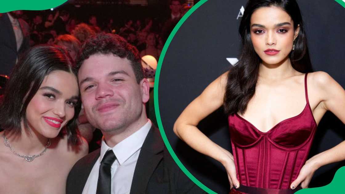 Rachel Zegler and Josh Rivera at the 2022 Annual Grammy Awards (L). The actress at the Crosby Street Hotel in 2024 (R) Rachel Zegler and Josh Rivera at the 2022 Annual Grammy Awards (L). The actress at the Crosby Street Hotel in 2024 (R)