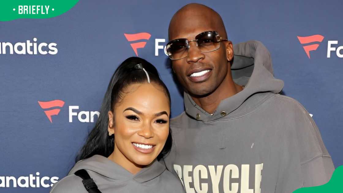 Sharelle Rosado and Chad 'Ochocinco' Johnson at an event