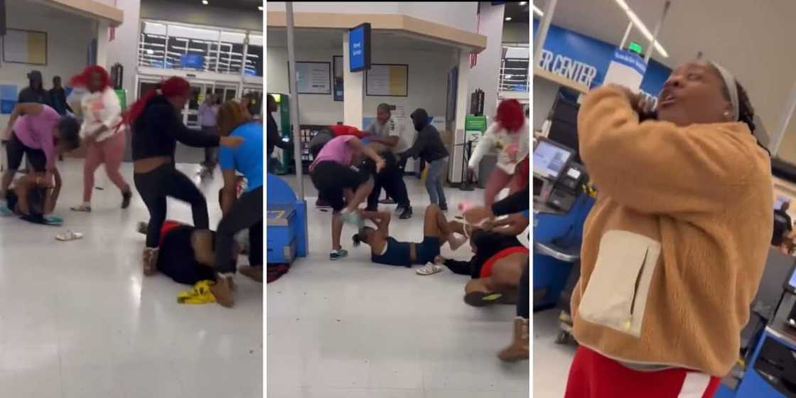 A mass fight at a pharmacy A mass fight at a pharmacy