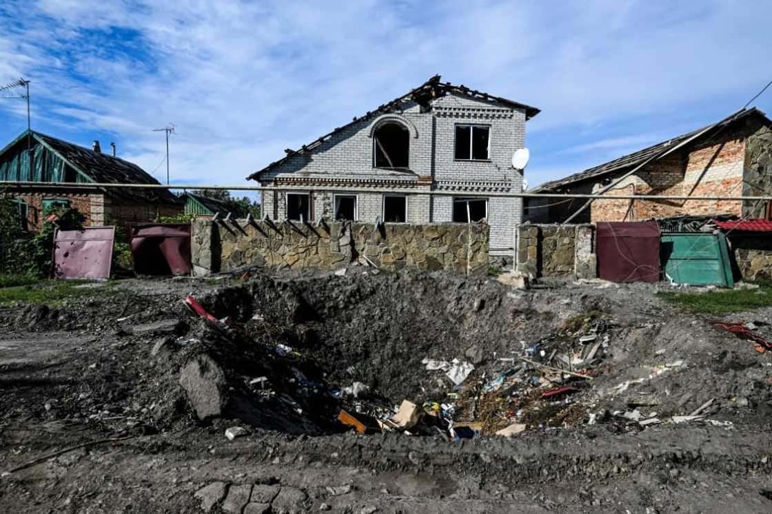 A bomb crater in Siversk in Ukraine's eastern Donetsk region A bomb crater in Siversk in Ukraine's eastern Donetsk region