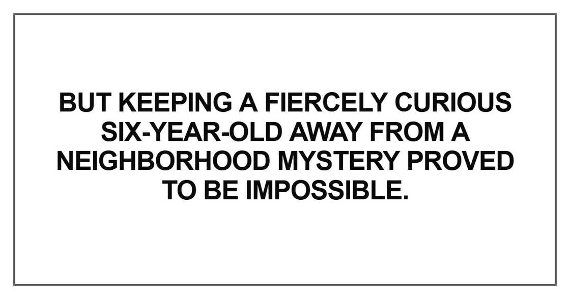 But keeping a fiercely curious six-year-old away from a neighborhood