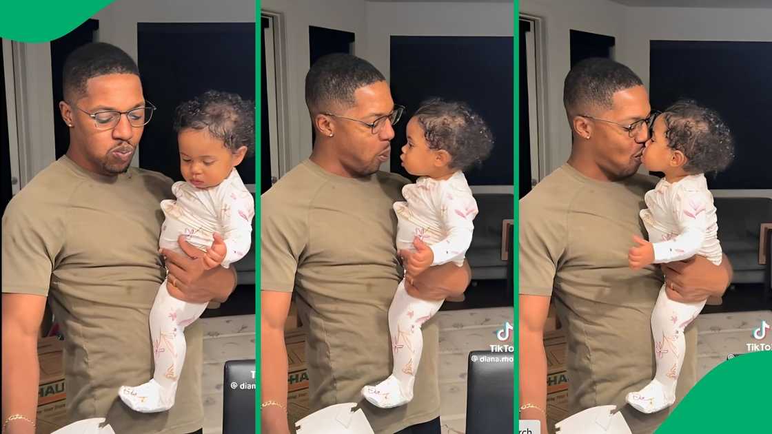 Baby dives in tongue first as father eats juicy burger in amusing clip Baby dives in tongue first as father eats juicy burger in amusing clip