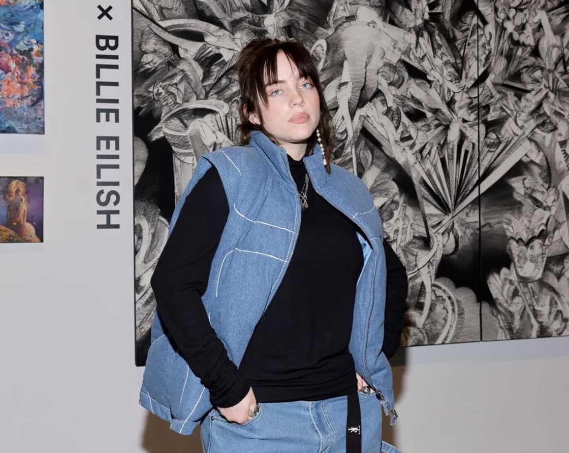 Billie Eilish posed for a photograph Billie Eilish posed for a photograph