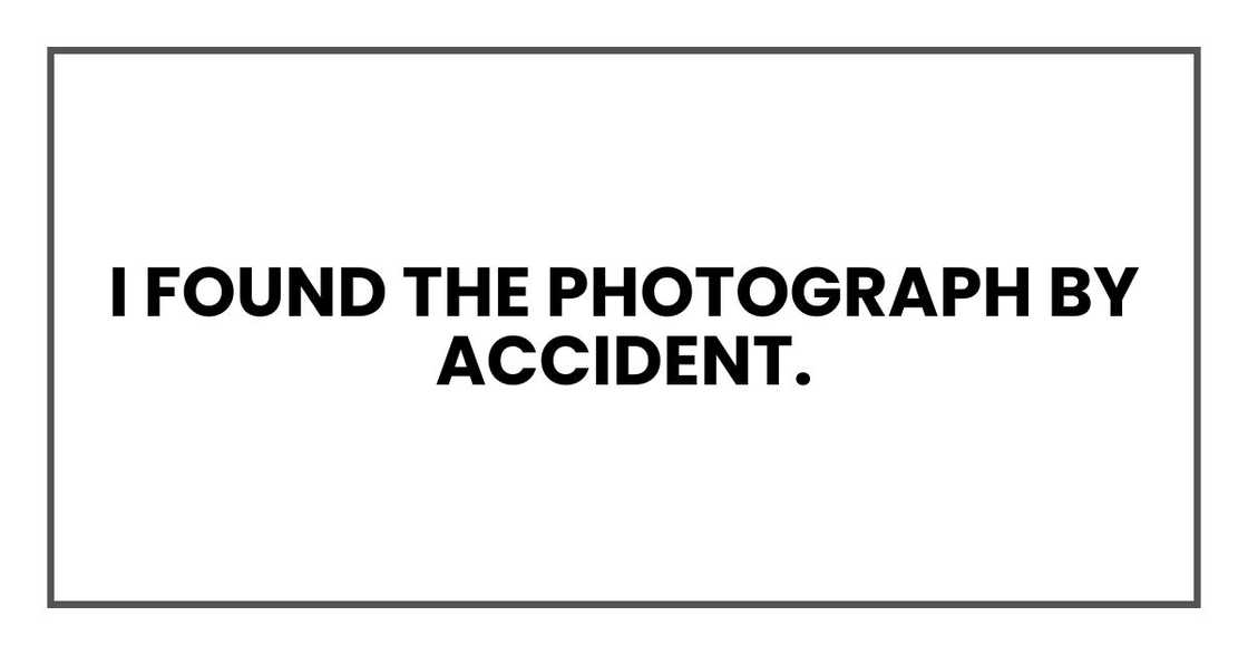 I found the photograph by accident.