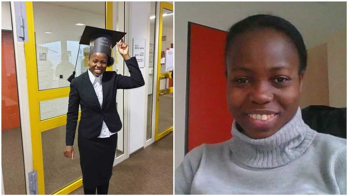 Itunu achieved her PhD despite being a mom. Itunu achieved her PhD despite being a mom.