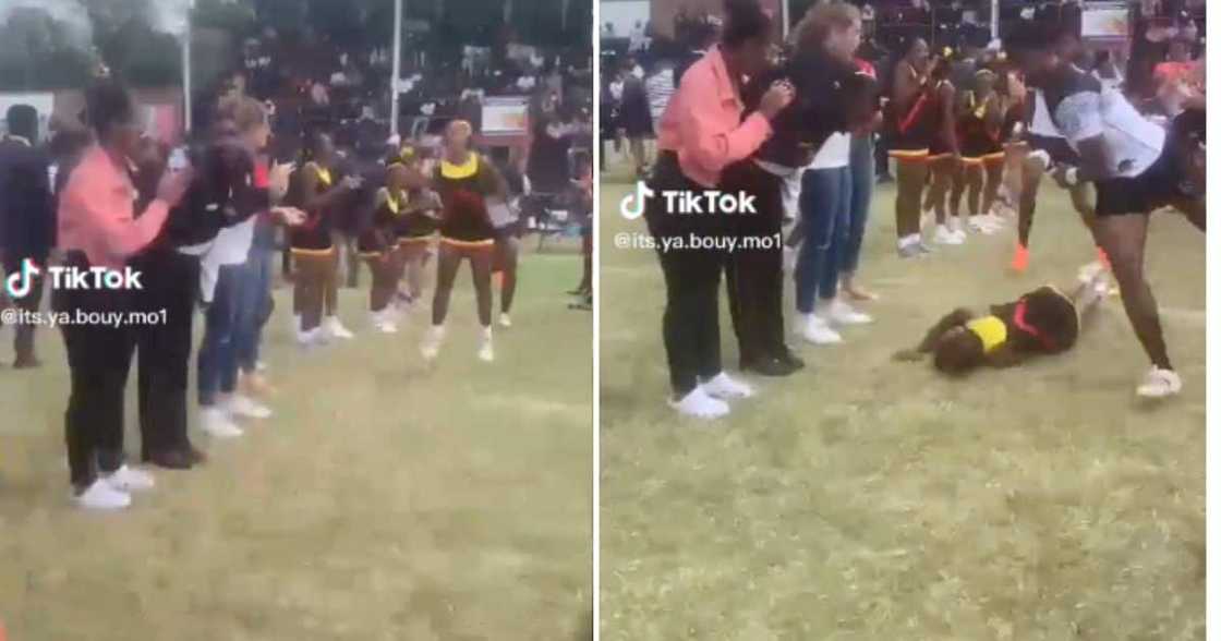 Free state cheerleader knocked out at rugby match Free state cheerleader knocked out at rugby match