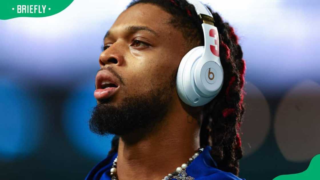 Damar Hamlin attending a match at the Hard Rock Stadium