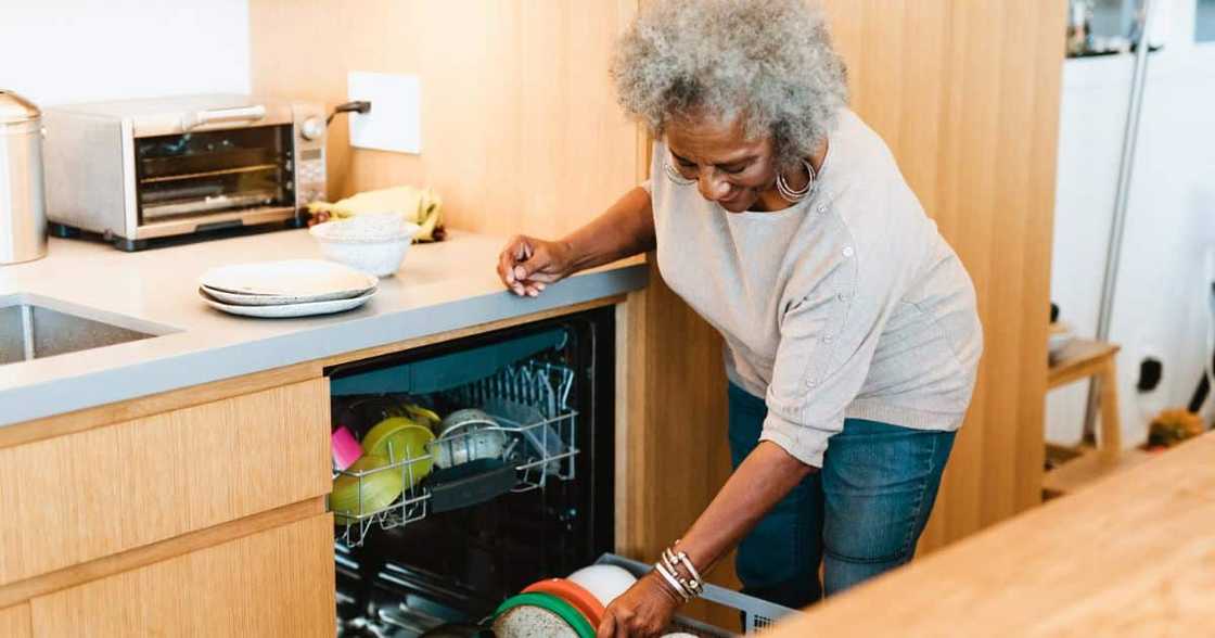 Woman doing dishes