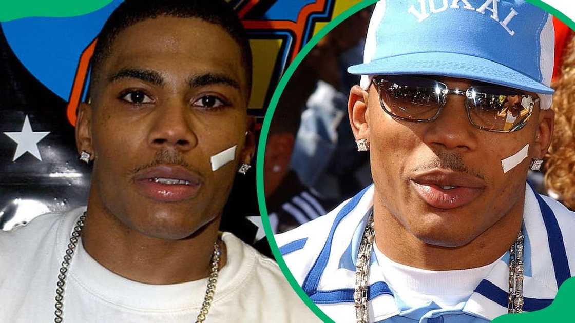 Nelly during the 2002 Z100's Jingle Ball Show (L). The rapper attending The 2nd Annual BET Awards in 2002 (R) Nelly during the 2002 Z100's Jingle Ball Show (L). The rapper attending The 2nd Annual BET Awards in 2002 (R)
