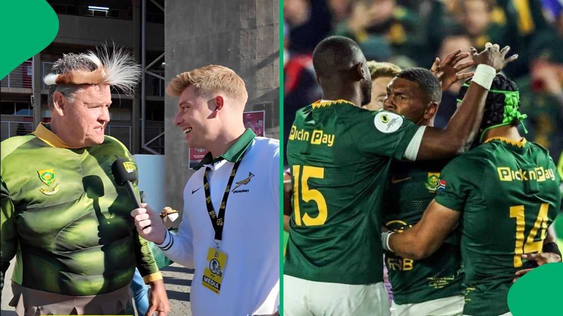 The man also noted that he has spent the most on Springboks items than any other human being in the world The man also noted that he has spent the most on Springboks items than any other human being in the world