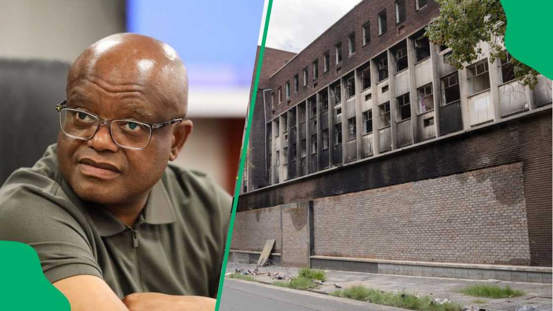 Johannesburg Mayor Dada Morero said his office will move to the burned Usindiso Building Johannesburg Mayor Dada Morero said his office will move to the burned Usindiso Building