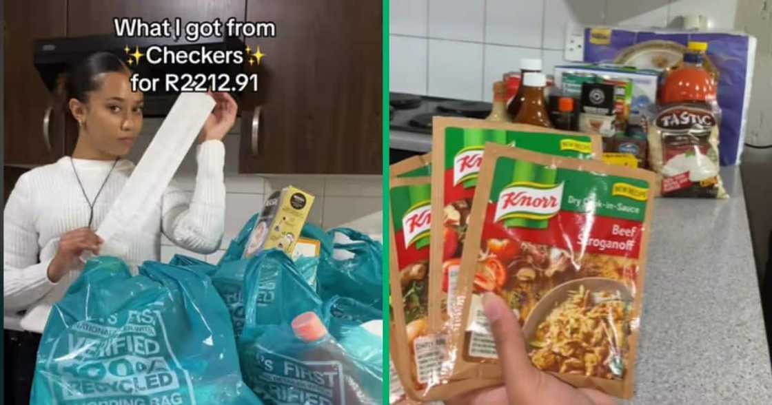 TikTok video shows a Checkers grocery haul worth R2k