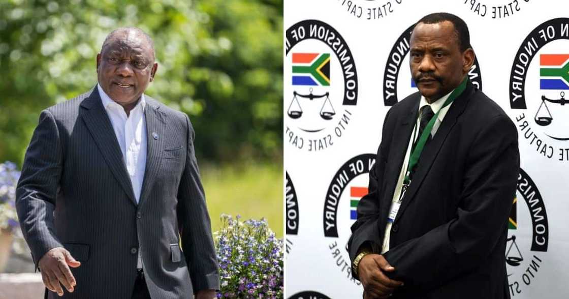 Hawks boss Godfrey Leyeba and President Cyril Ramaphosa Hawks boss Godfrey Leyeba and President Cyril Ramaphosa