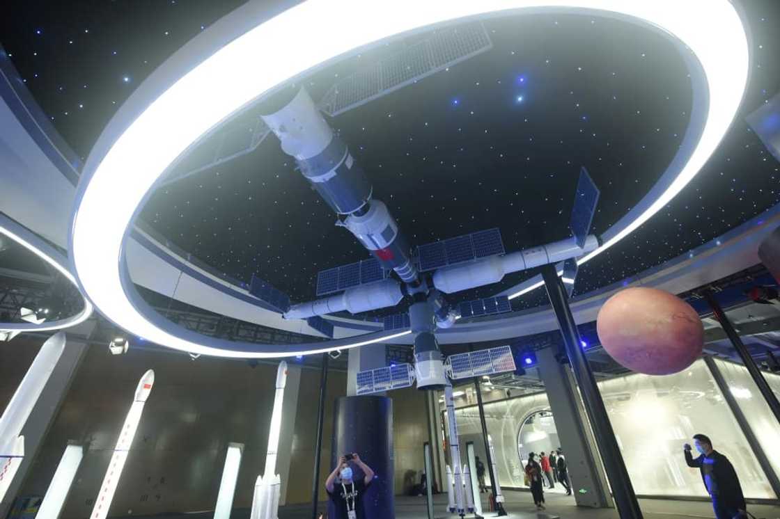 Beijing launched the central module of its space station Tiangong -- which means 'heavenly palace' -- in April 2021 Beijing launched the central module of its space station Tiangong -- which means 'heavenly palace' -- in April 2021