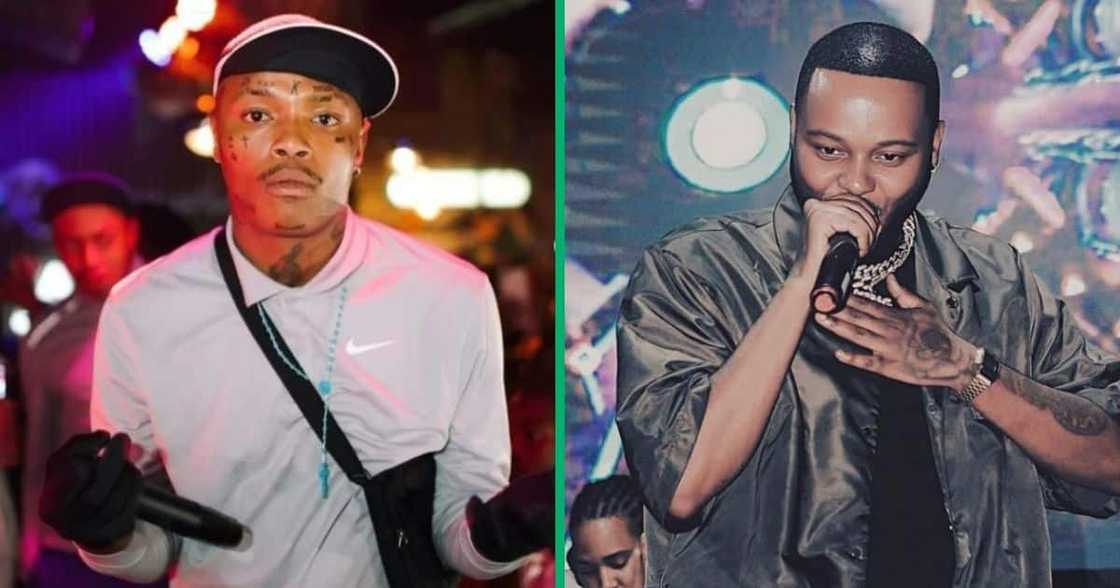 Limpopo rapper Shebeshxt and Amapiano vocalist Sir Trill performing at different gigs. Limpopo rapper Shebeshxt and Amapiano vocalist Sir Trill performing at different gigs.