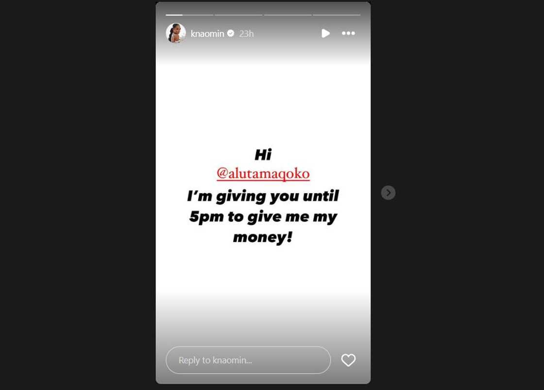 K Naomi slams the influencer that owe her K Naomi slams the influencer that owe her