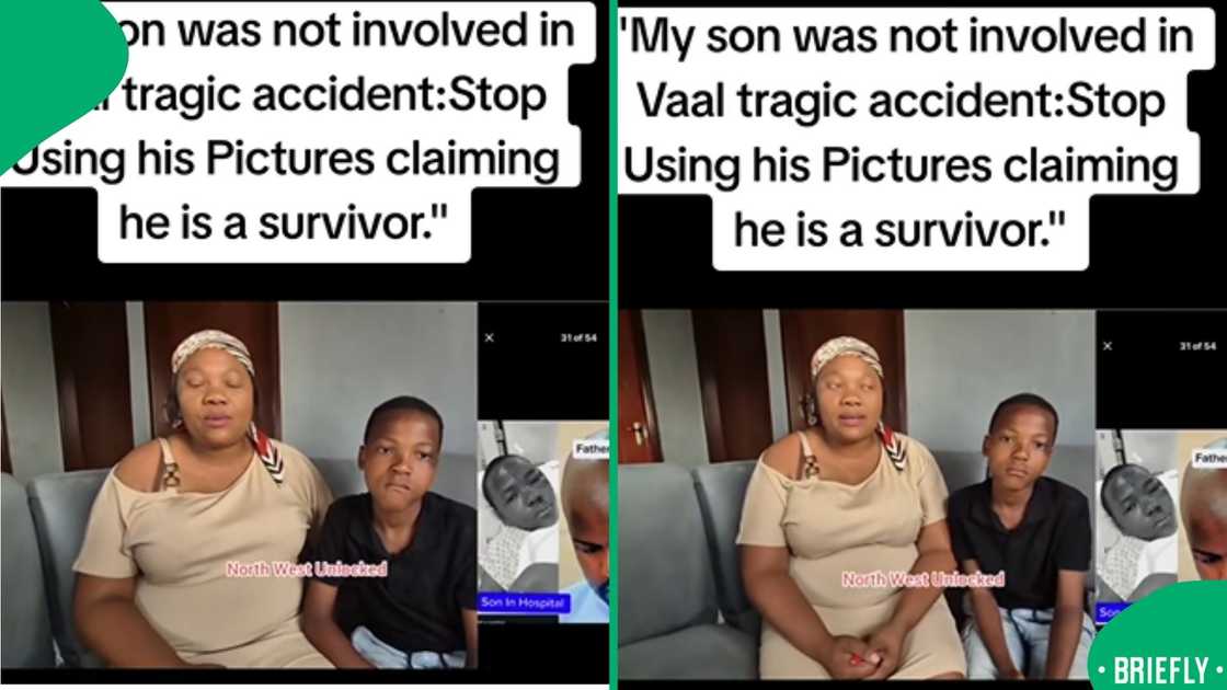 The screenshot on the right captured the mother speaking about the people using her son's images The screenshot on the right captured the mother speaking about the people using her son's images