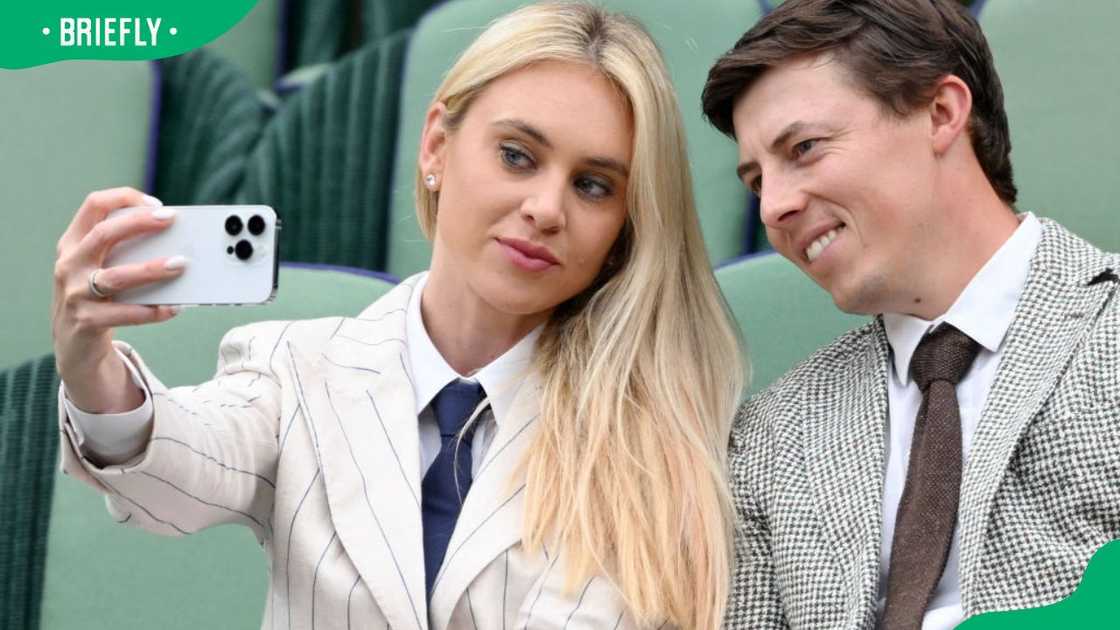 Matt Fitzpatrick and Katherine Gaal during the 2024 Wimbledon Tennis Championships in London, England Matt Fitzpatrick and Katherine Gaal during the 2024 Wimbledon Tennis Championships in London, England