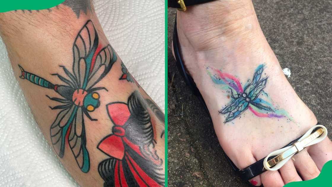 Foot dragonfly tattoo Foot dragonfly tattoo