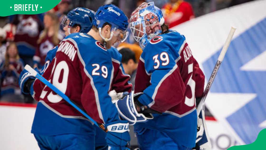 Colorado Avalanche after defeating the Detroit Red Wings Colorado Avalanche after defeating the Detroit Red Wings