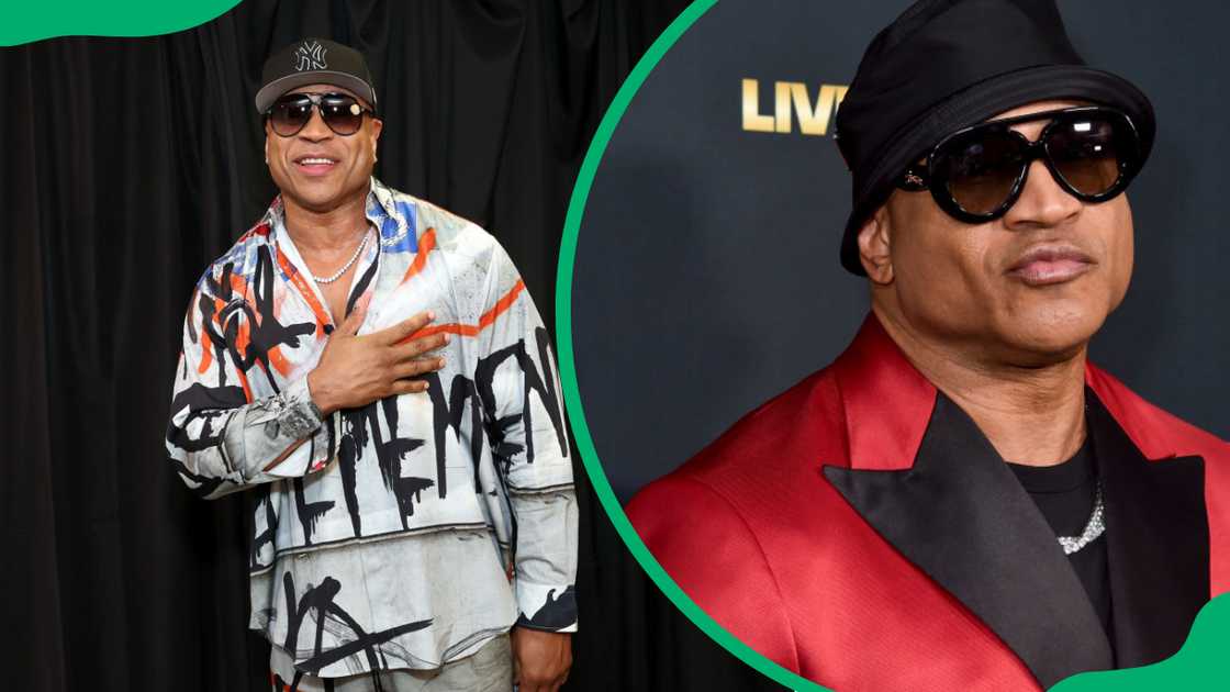 LL Cool J during a Grammy Salute to 50 Years of Hip-Hop at YouTube Theater(L). LL Cool J at the 2024 BMAC Gala held in California (R)