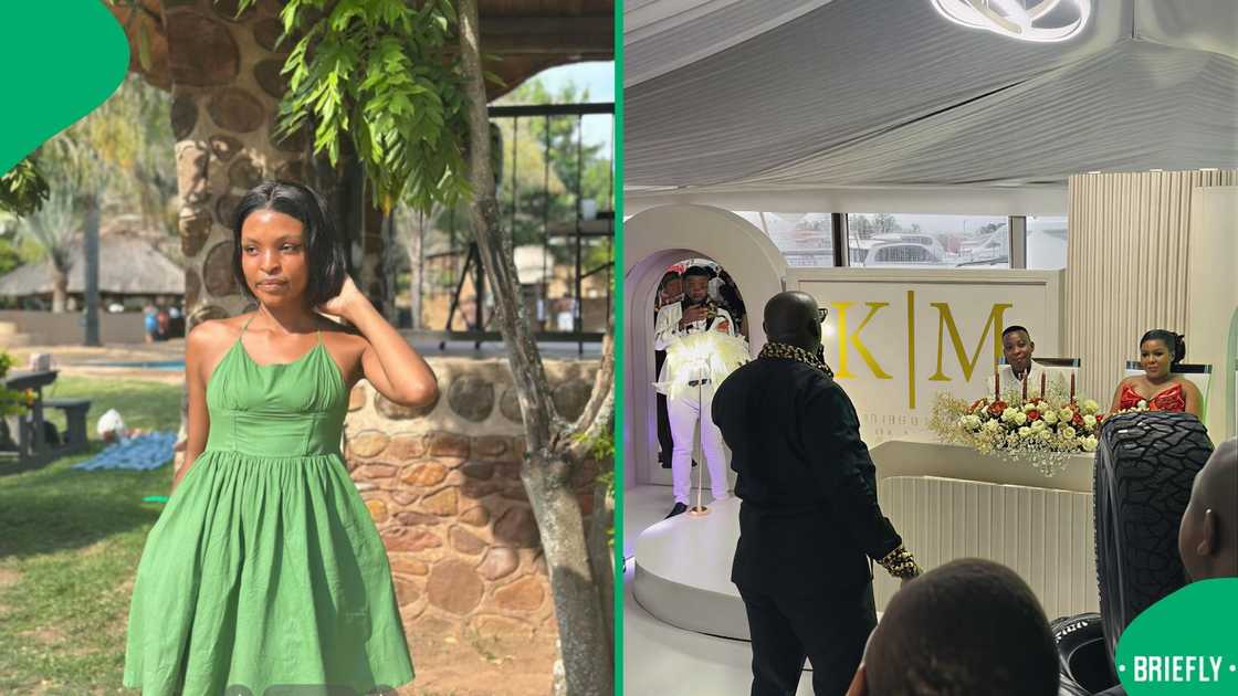 The tyres were a gift from the groom’s friends, who also showered him with cash