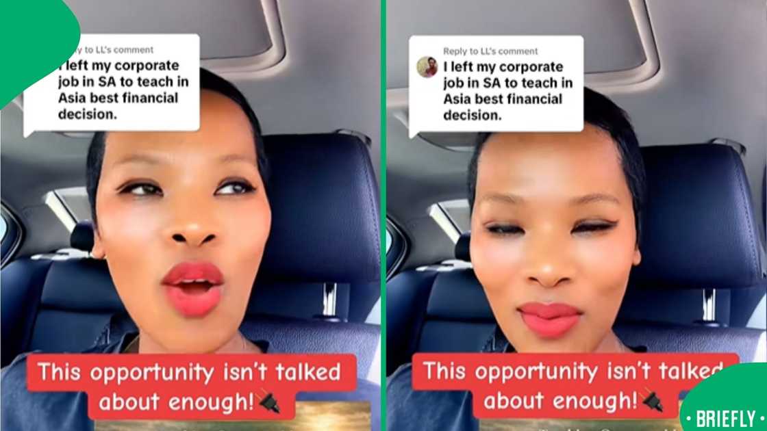 The screenshot on the right showed Lulama talking about a masterclass on how to teach abroad The screenshot on the right showed Lulama talking about a masterclass on how to teach abroad