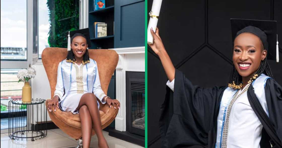 The woman shared a video following her graduation. The woman shared a video following her graduation.
