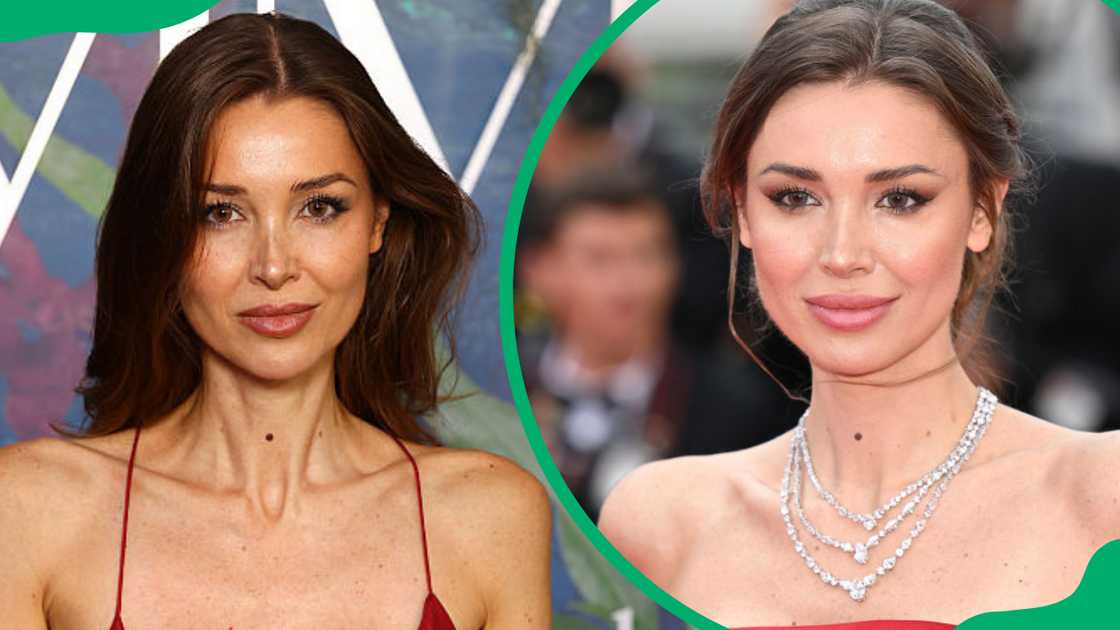 Lara Leito at Golf Club Saint-Tropez in 2025 (L). The model at the 2022 Cannes Film Festival (R)