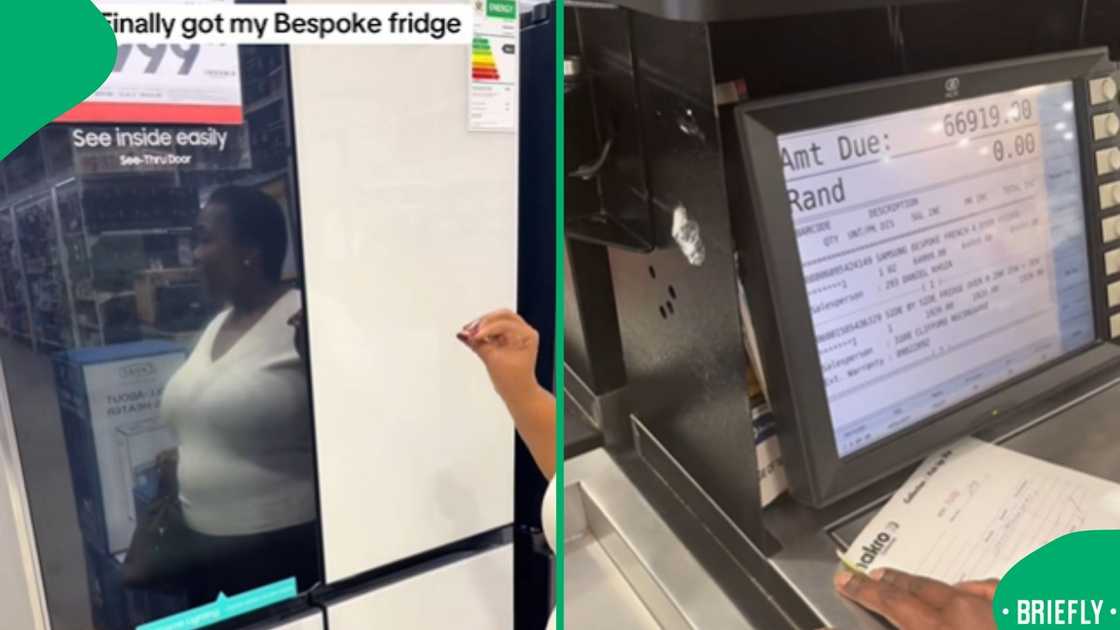 Stunning many South Africans, a woman casually purchased a luxury double-door fridge valued at R65,000, paying outright with a swipe Stunning many South Africans, a woman casually purchased a luxury double-door fridge valued at R65,000, paying outright with a swipe