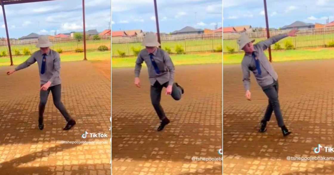 South African kid dances in school uniform