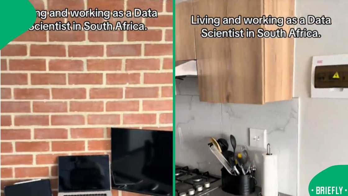 The visual on the right captured a part of his kitchen